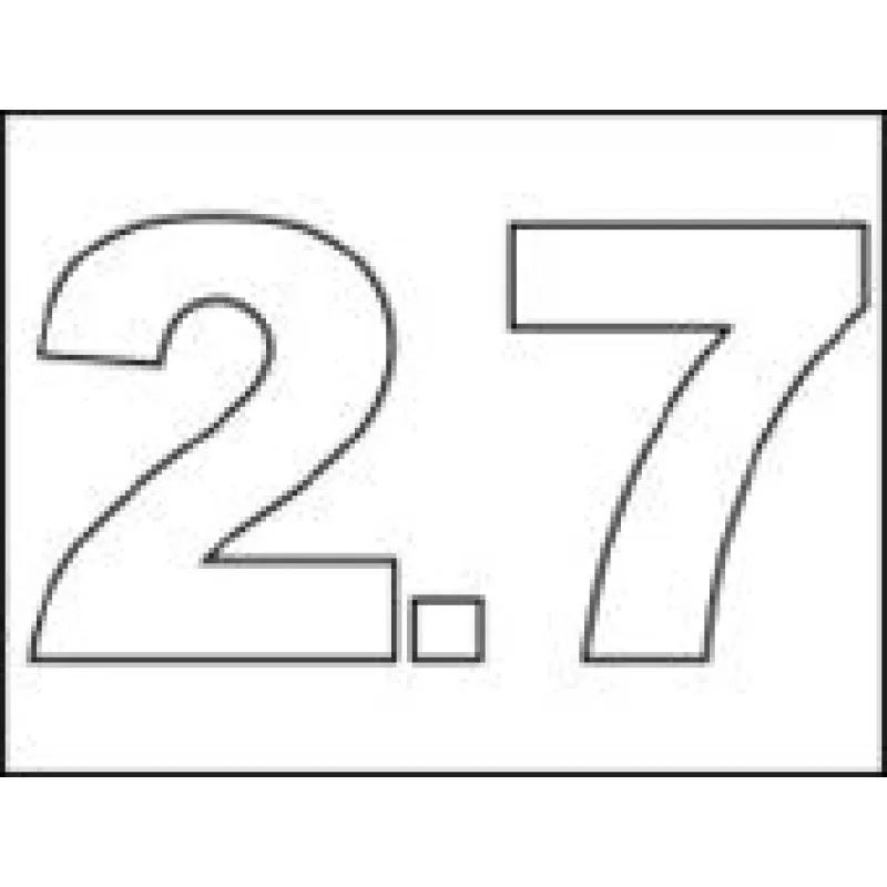 #2.7 Vinyl Depth Marker Stencil 8 Inch x 6 Inch with 4 Inch Lettering