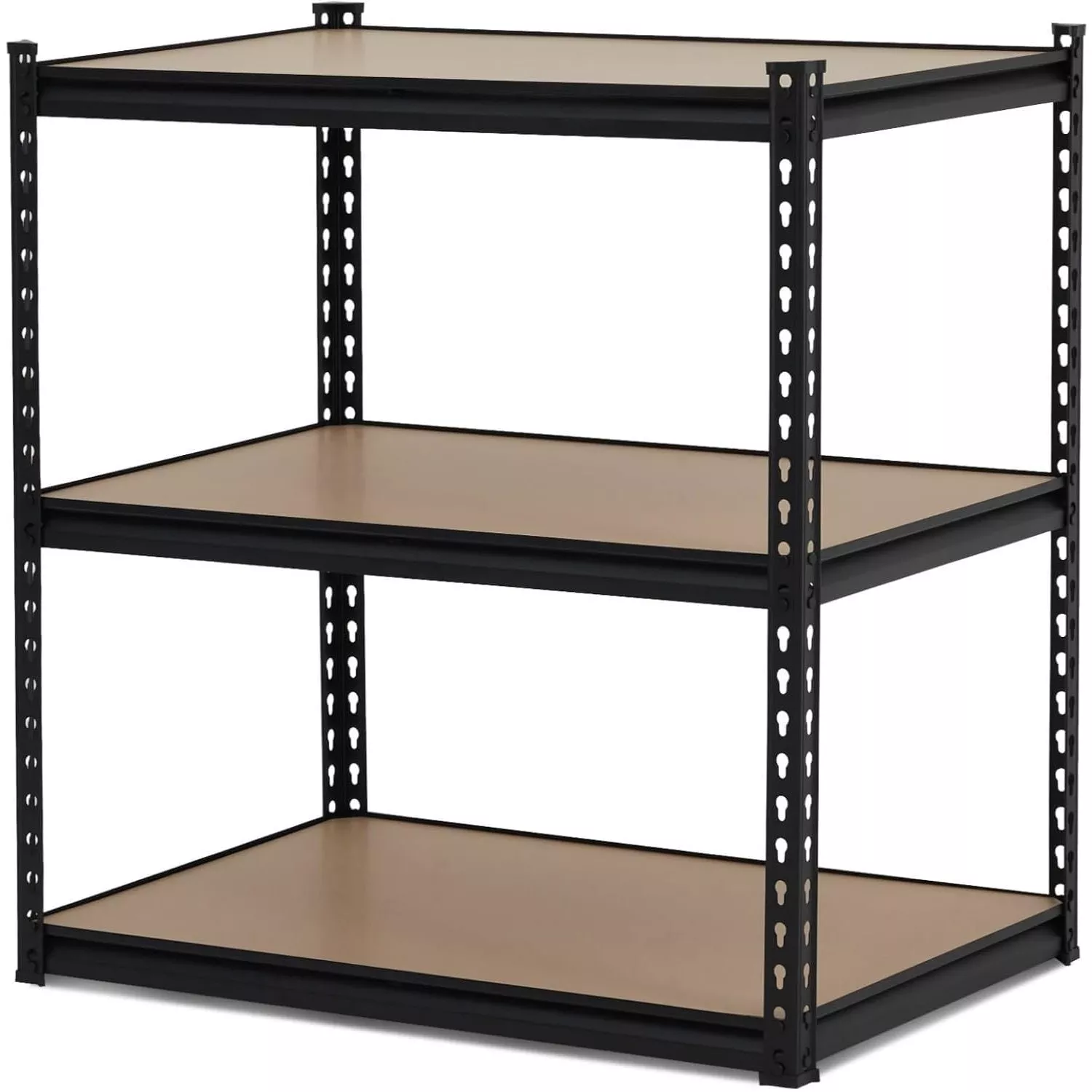 3-Tier 1500 lb Garage Storage Rack, Adjustable Shelves, for garages, basements and warehouses, Matte Black