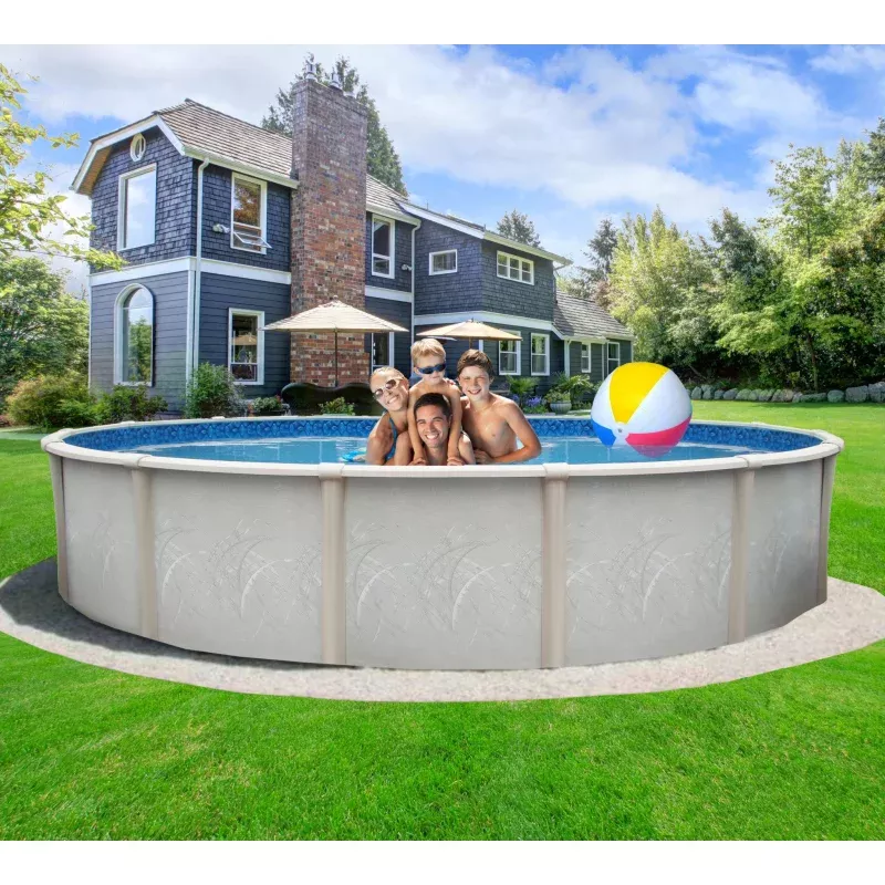 33′ X 52″ Freedom Resin Frame Salt Round Pool w/Standard Size In-Wall Skimmer
