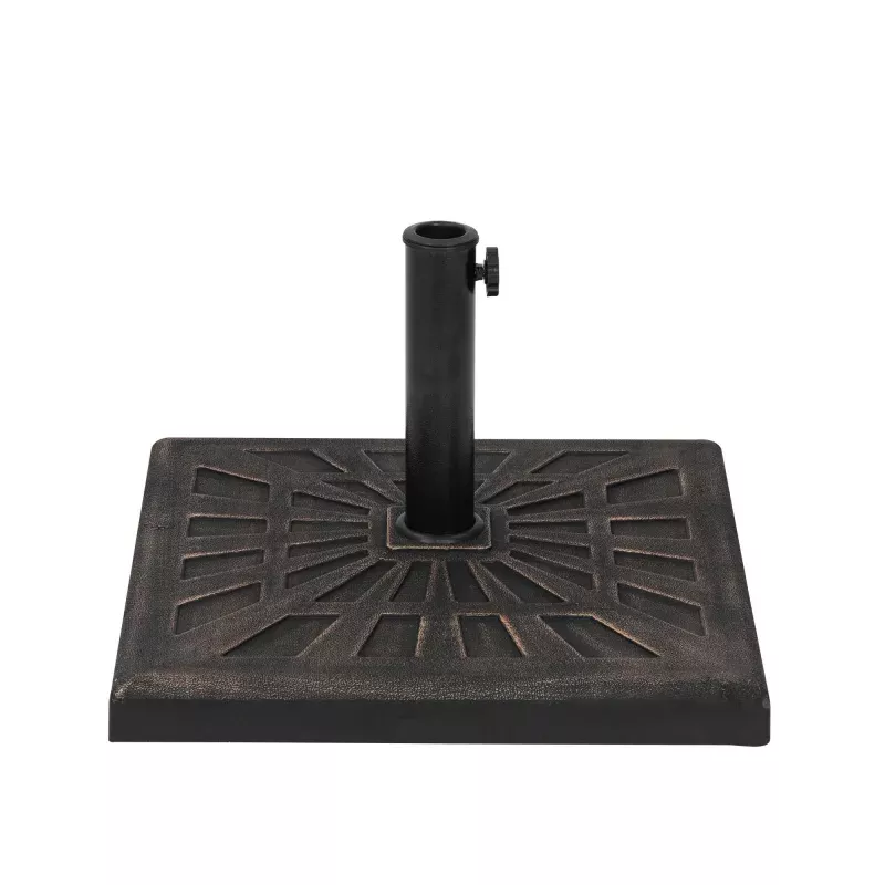 42-lb All-Weather Outdoor Square Resin Umbrella Base – Bronze