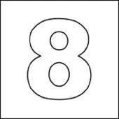 #8 Vinyl Depth Marker Stencil 6 Inch x 6 Inch with 4 Inch Lettering