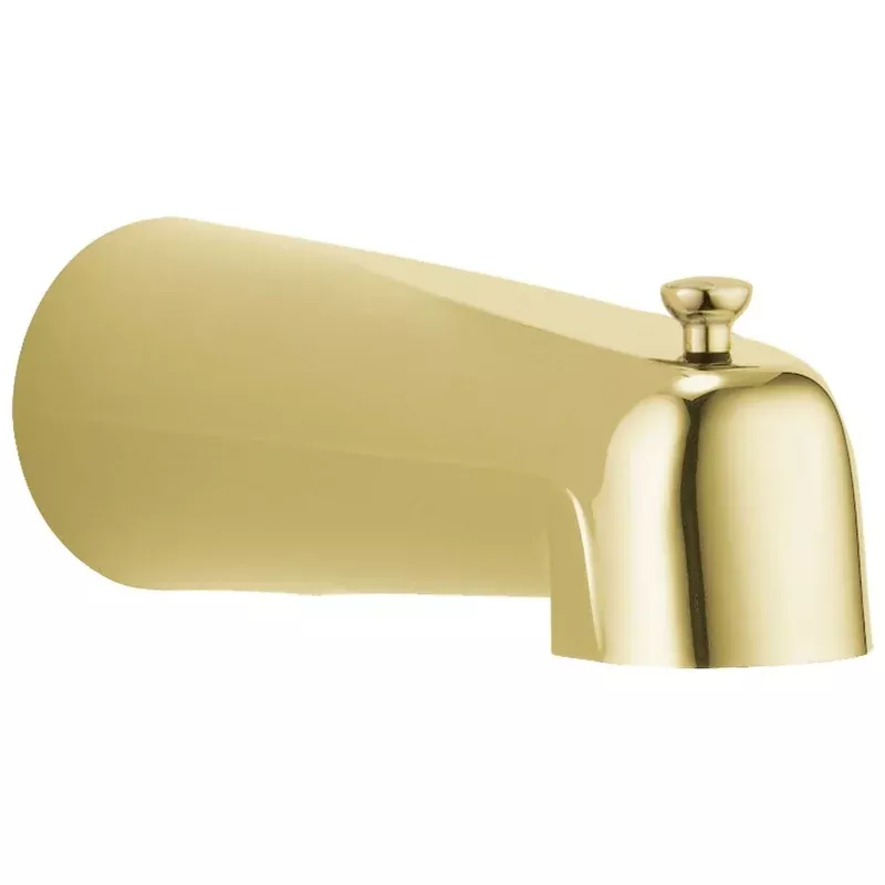 Delta Polished Brass Finish Wall Mount 7″ Long Bath Tub Spout with Pull-Up Diverter 521757