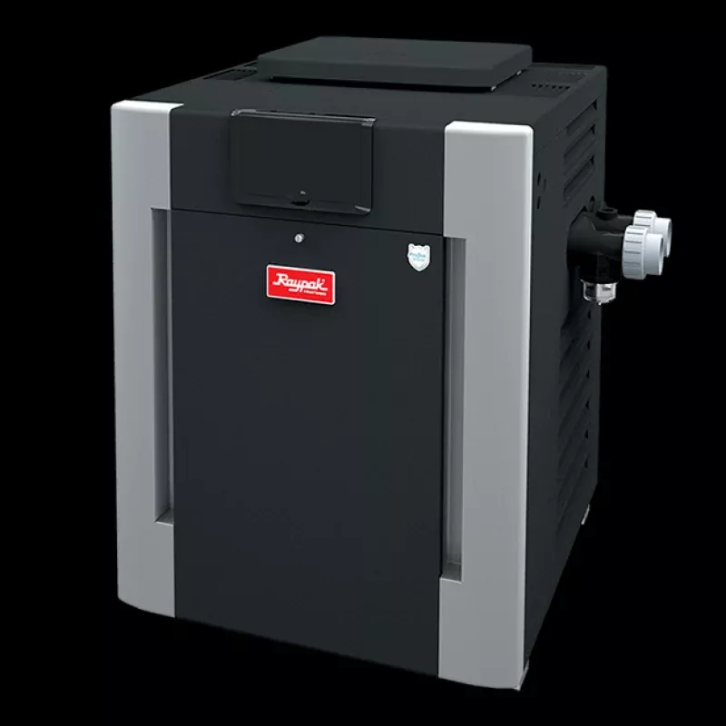 (Discontinued) Raypak 199,500 BTU Electronic Propane Pool and Spa Heater w/ Riser