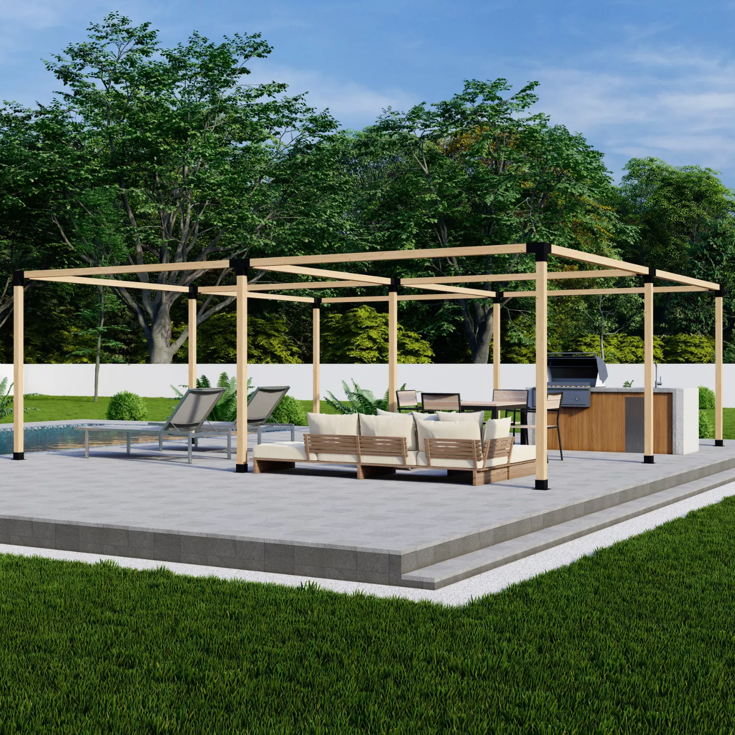 DIY Pergola Bracket Kit for a Freestanding Pergola Frame