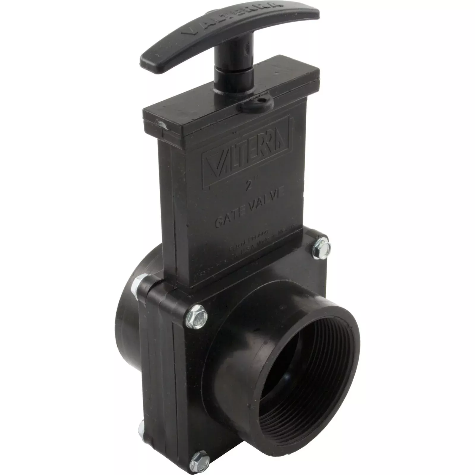 Gate Valve, 3 pc, Valterra, 2"fpt x 2"fpt, 40psi, Black : 7207