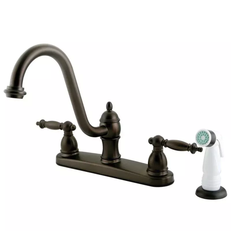 Kingston Oil Rubbed Bronze Templeton 8″ Kitchen Faucet With Sprayer KB3115TL