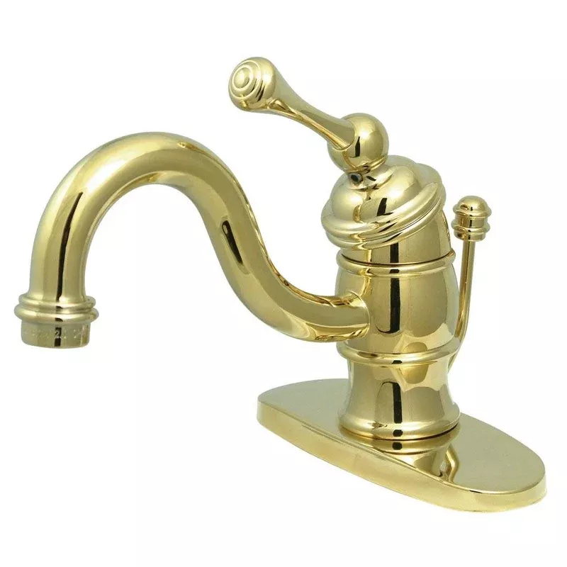 Kingston Polished Brass Single Handle 4″ Centerset Bathroom Faucet KB3402BL