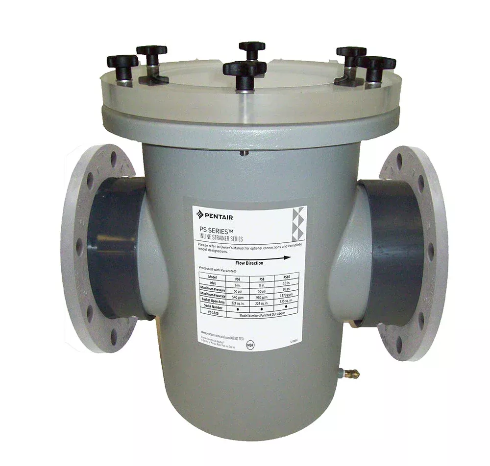 PS Series Inline Strainer 10 x 10 Inch Plastic Flanged
