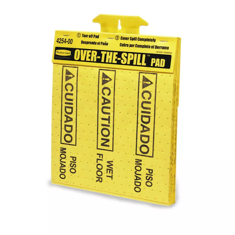 Rubbermaid Over the Spill Yellow Absorbent Pads – Tablet of 22 Pads