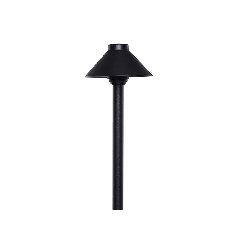 Sollos | 910035S | Straight Path Light5.5″ Hat, 12V – 18″ Stem, Textured BlackIncludes 20W-Equiv JC3 LED, 3000K (7-10 day lead time)