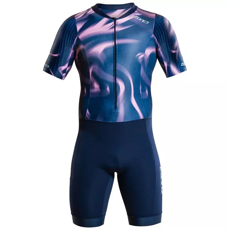 Zone3 – Activate+ Short Sleeve Men’s Trisuit – Navy/Purple