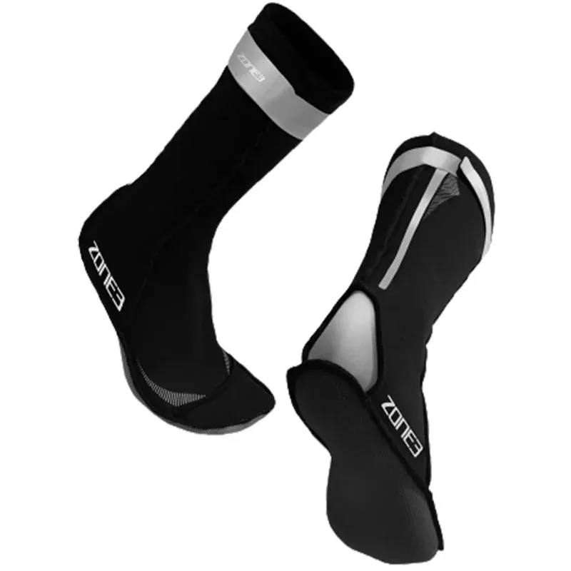 Zone3 – Neoprene Swim Socks – Black/Silver